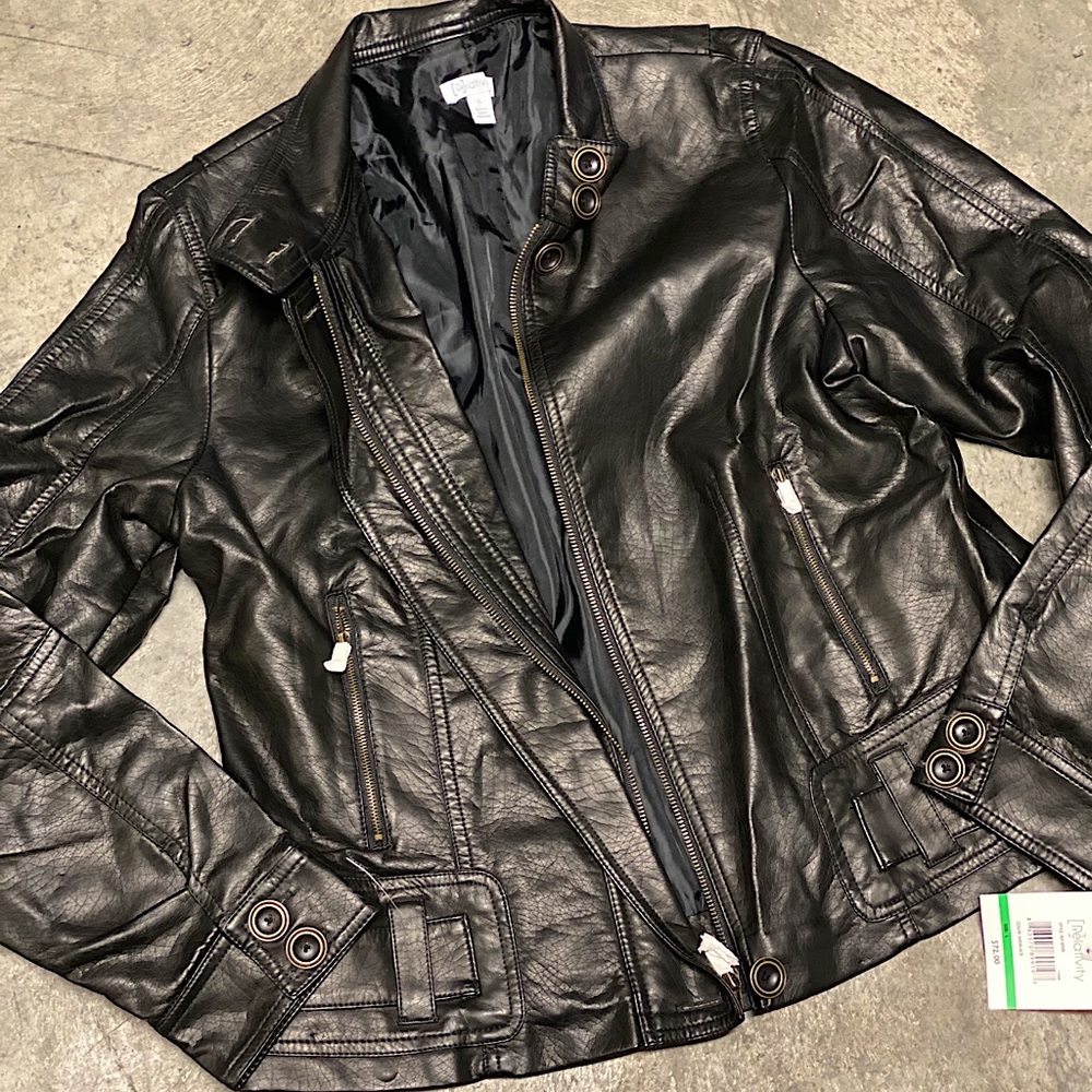 NWT “Relativity” Leather jacket